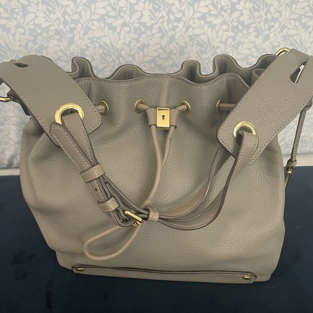 Vince Camuto grey leather shoulder bag